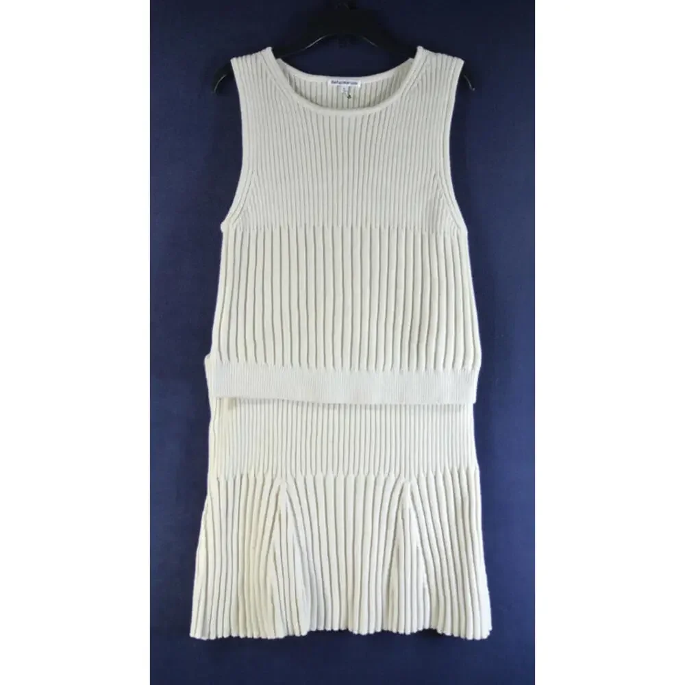 NEW, Reformation Kate Cotton Knit Two Piece in Gossamer Size XL #MD1087 - Picture 3 of 11